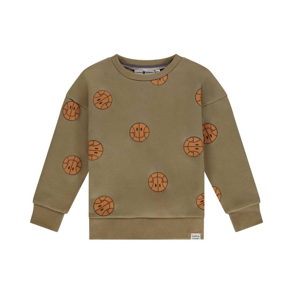 NEW BABYFACE boy's round up smiley sweatshirt in camel